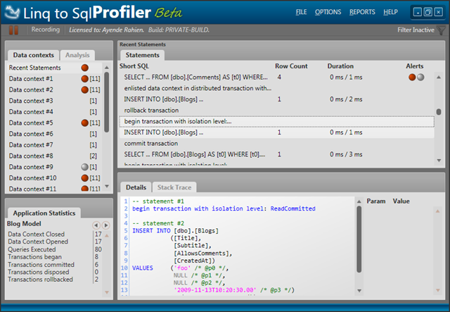 Linq to Sql Profiler is now on public beta - Ayende @ Rahien
