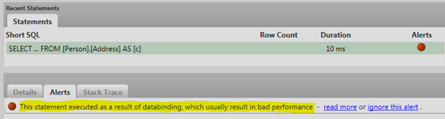 Profiler new features: Data binding alerts - Ayende @ Rahien