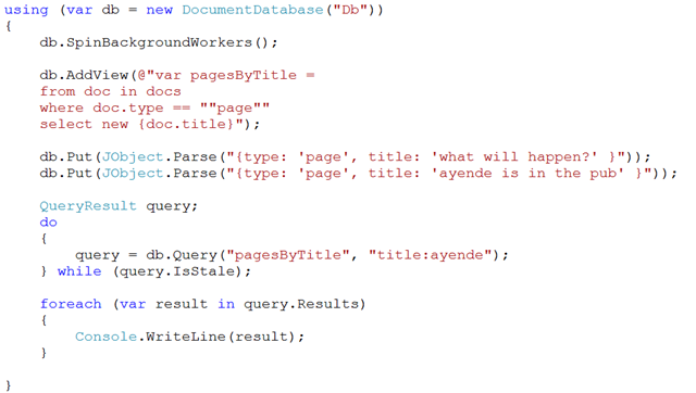 Rhino DivanDB – A full coding sample – Embedded - Ayende @ Rahien